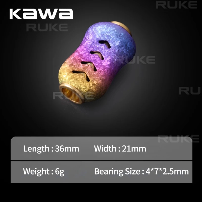 Kawa, 1 unidad, perilla de mango de carrete de pesca, perilla de aleación de titanio, traje de carrete S/D, longitud 36mm, 6 g/unidad, incluye 2 uds., accesorios de rodamiento, pesca DIY - imagen 4