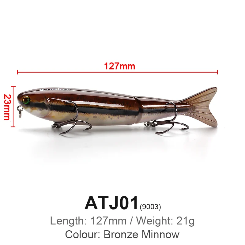 Señuelo de lápiz de 127mm, 21g, Topwater Swimbait, señuelos articulados, Multi manivela/flotante, Wobblers, Crankbait, lucio, perca Artificial - imagen 4