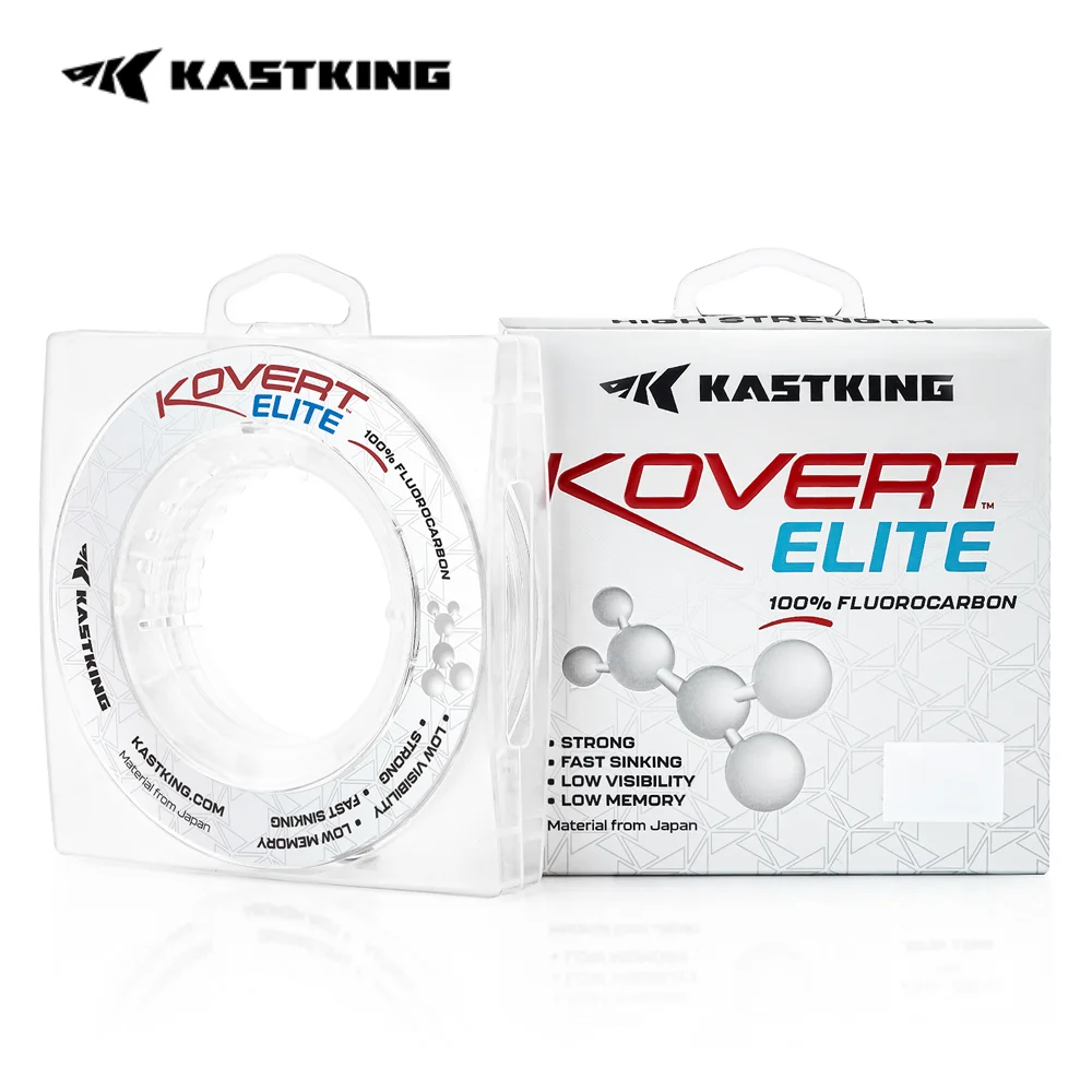 Línea de pesca KastKing KOVERT Elite 100% fluorocarbono resistente a los golpes alta claridad baja visibilidad altamente resistente a la abrasión
