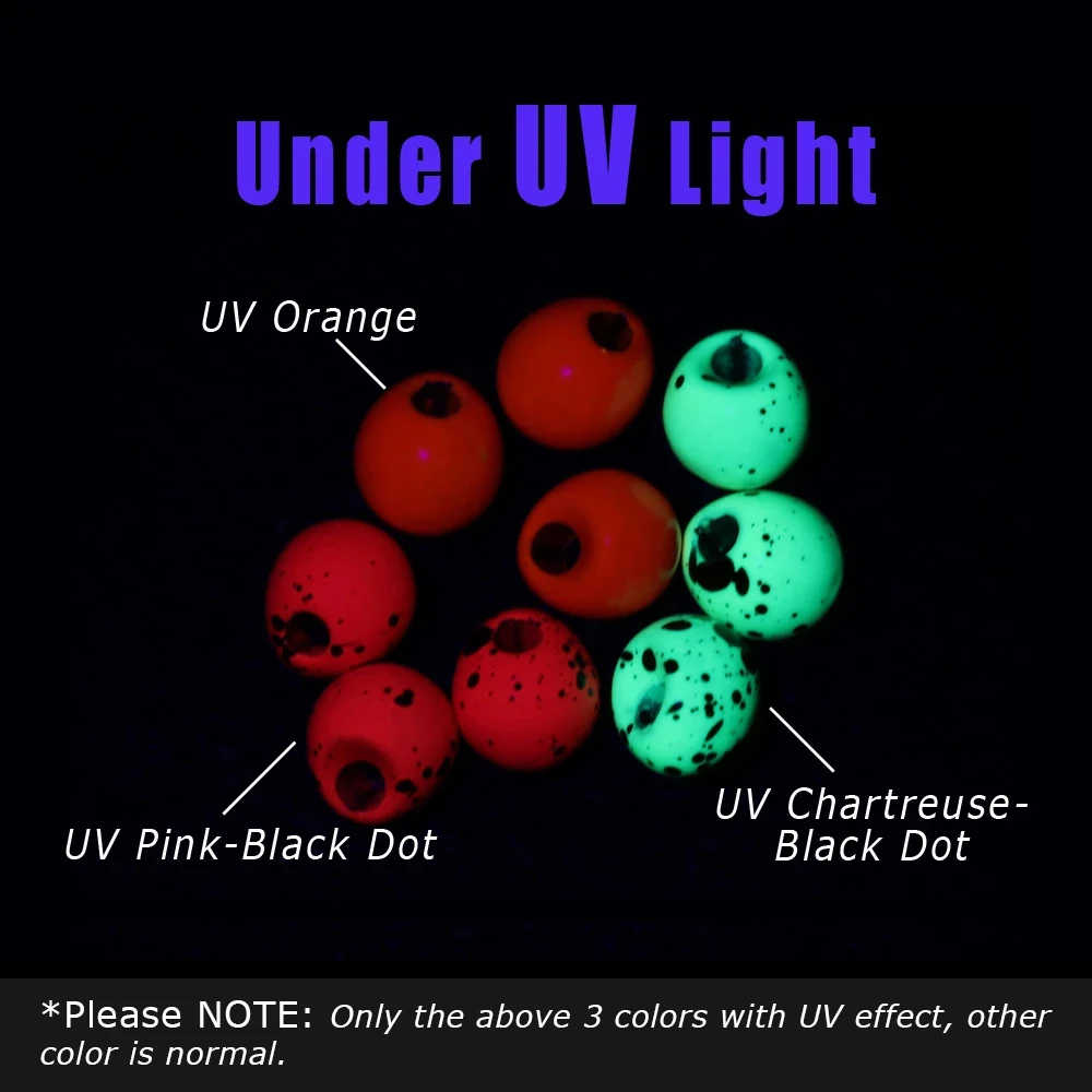 Bimoo 100 Uds 2,3 ~ 3,8mm UV Spot Offset cuentas de tungsteno Jig Off lágrima gota agujero excéntrico cuentas ninfas serpentinas materiales para atar moscas - imagen 5
