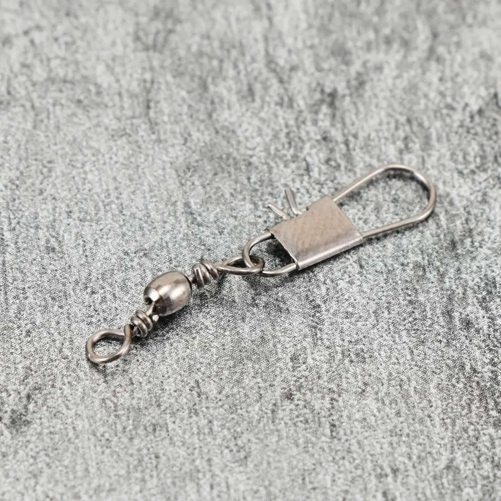 Anzuelo de pesca, accesorios para aparejos de pesca, anillos sólidos, conector de pesca con enclavamiento, pasador giratorio de barril de bola a presión - imagen 3