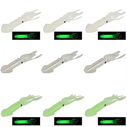 9 Uds señuelos de calamar 3,94 pulgadas 0,28 oz para pesca de lubina cebo de calamar de agua dulce que brilla en la oscuridad señuelos de calamar suaves para salmón