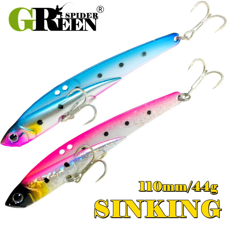 110mm 44g hundimiento VIB cebo de Pesca trucha lubina señuelo de agua salada Swimbait plantilla de Metal Wobbler Pesca Metal Vib señuelo - imagen 4