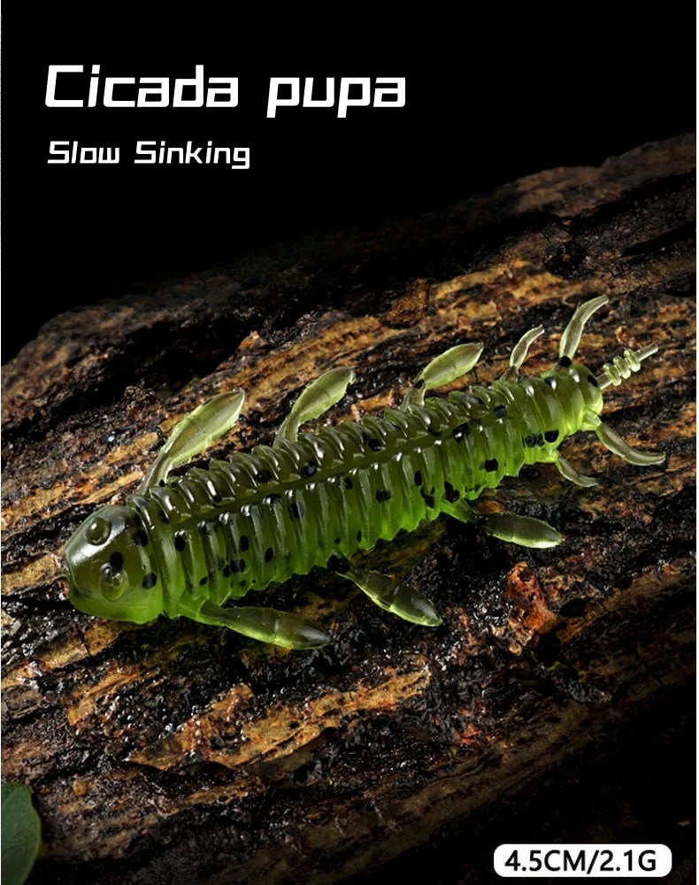 Cebo de palo de 10 piezas/8 piezas, 45mm, 55mm, fundición, señuelo de plástico blando pesado, gusano, cebo Artificial, sábalo de silicona para pesca de lubina - imagen 5