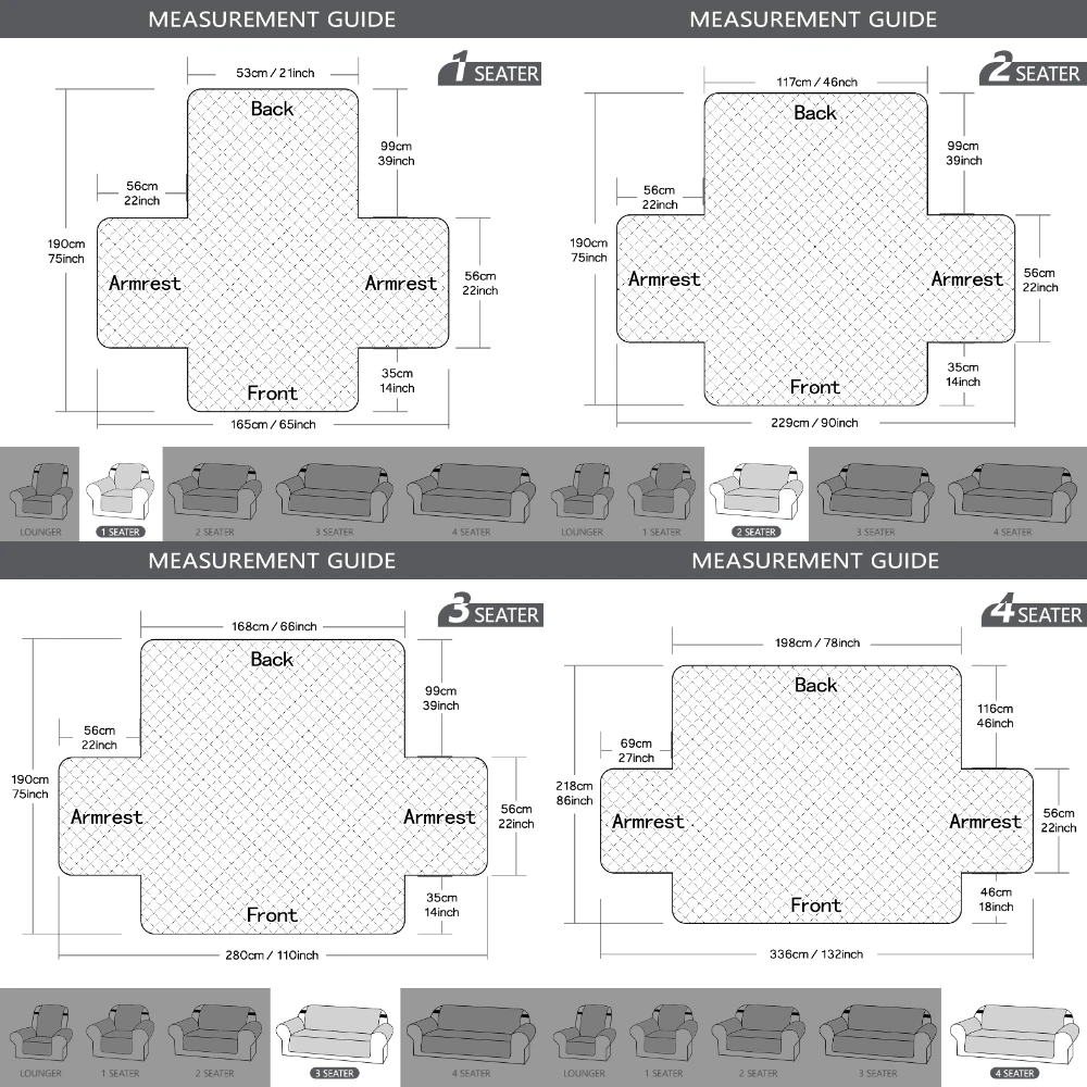 Fundas de sofá impermeables, funda antideslizante de 1/2/3/4 plazas para niños, mascotas, Protector de sofá lavable con correa elástica - imagen 5