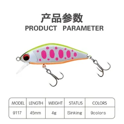 Señuelo duro hundimiento Issen 4.5cm – Diseño japonés trucha y lucio