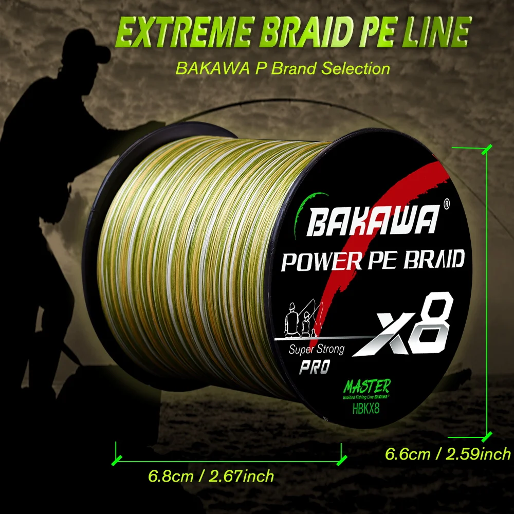 BAKAWA 8 línea de pesca trenzada 8x300M 500M PE multifilamento Japón línea de pesca 20LB-90LB línea de pesca trenzada accesorios de pesca - imagen 4