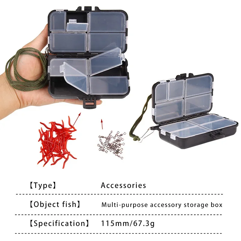 Cajas de señuelos de pesca con 9 compartimentos, estuche de almacenamiento de cebo, bandejas de almacenamiento de aparejos de pesca, organizador de anzuelos, accesorio de pesca impermeable - imagen 4