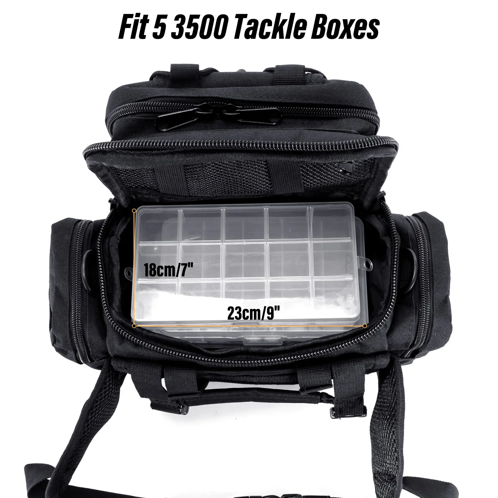 Bolsa de almacenamiento de aparejos de pesca multifunción, bolso de hombro de cintura, bolso de cintura de lona de alta capacidad, impermeable al aire libre - imagen 5