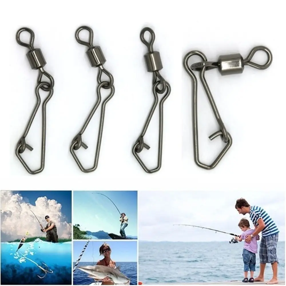 Anzuelo de pesca de enclavamiento giratorio de Metal duradero, conector giratorio, aparejo, rodamiento de pesca - imagen 4