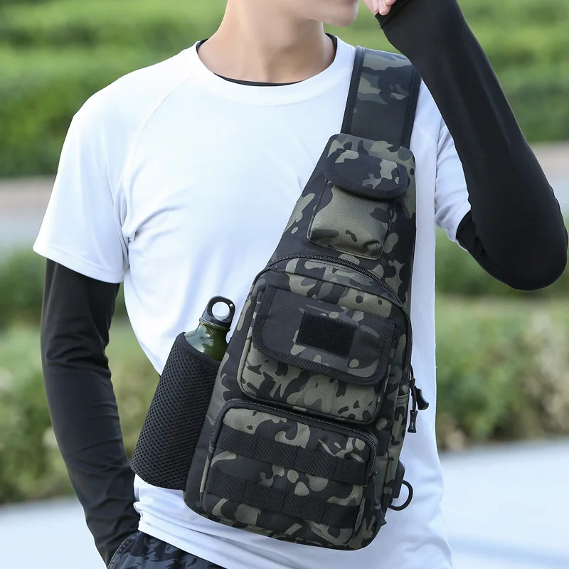 Bolsa de pecho impermeable para aparejos de caña de pescar, bolsa de almacenamiento de equipo de pesca, mochila de aparejo Molle, USB, caza, Camping, senderismo - imagen 3