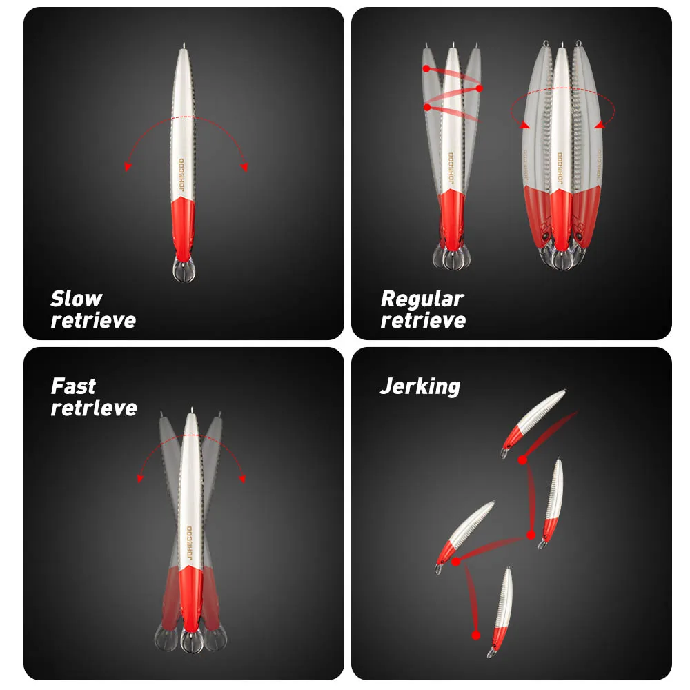 Johncoo-señuelo de pesca Jerkbait, 130mm, 23g, Wobbler flotante, pececillo de fundición larga para lubina, perca, carpa, Lucio - imagen 5