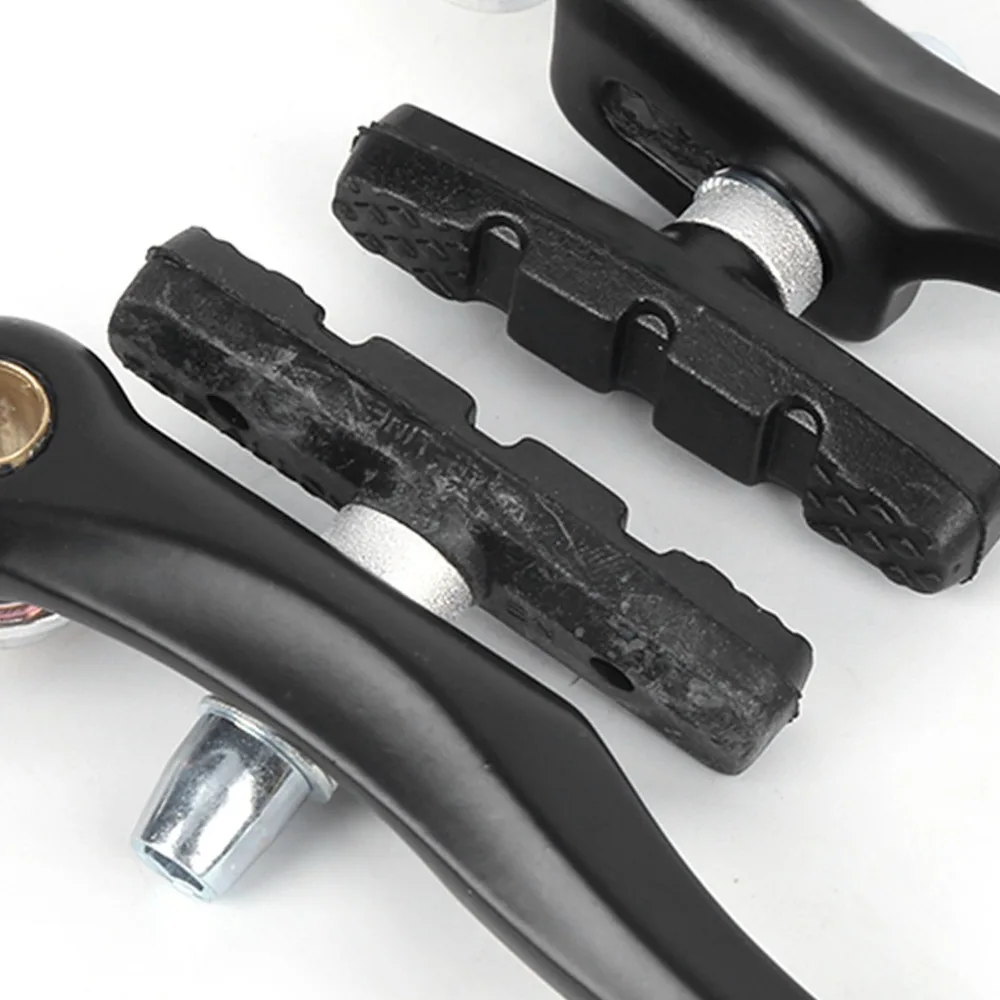 Juego de frenos en V de aleación de aluminio duradero, juego de frenos de bicicleta negro fácil de instalar, color negro para bicicletas de montaña y de carretera - imagen 2