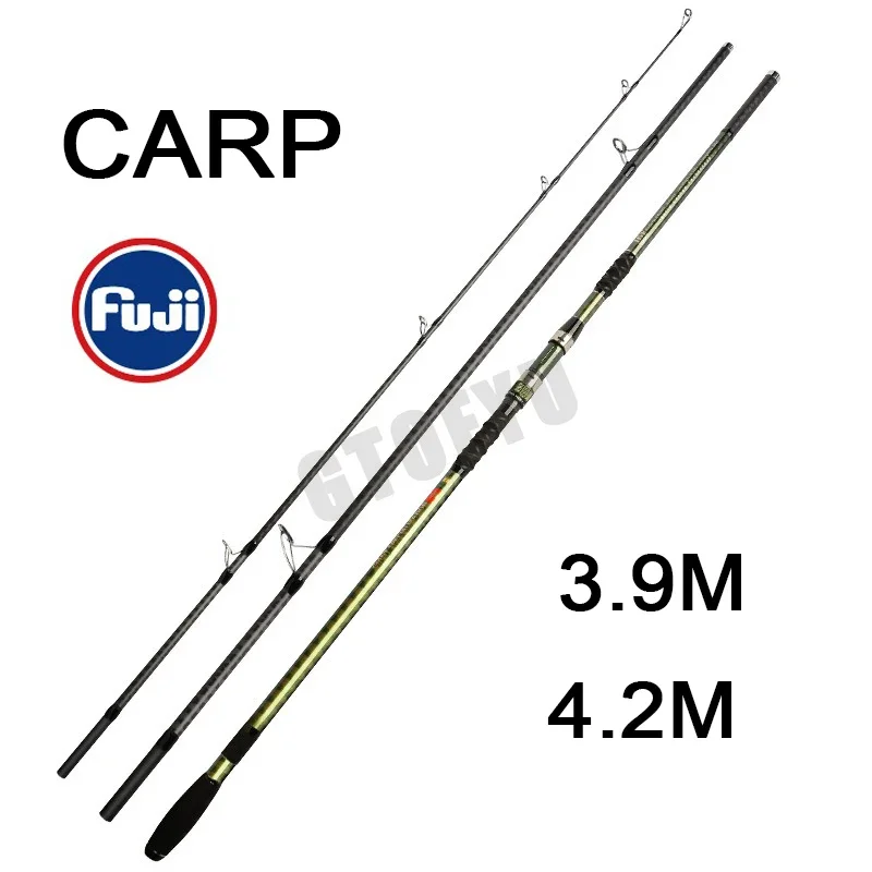 Caña carpa 3,90m 50lb carbono 40t – 3 secciones viaje asiento FUJI - imagen 3