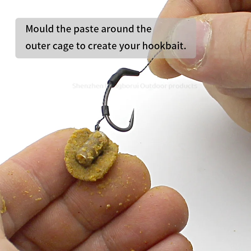 Herramienta de pesca de carpa, jaula de cebo para aparejo de pelo, cebo molido, alimentador de método grueso, equipo de aparejos de pesca - imagen 3