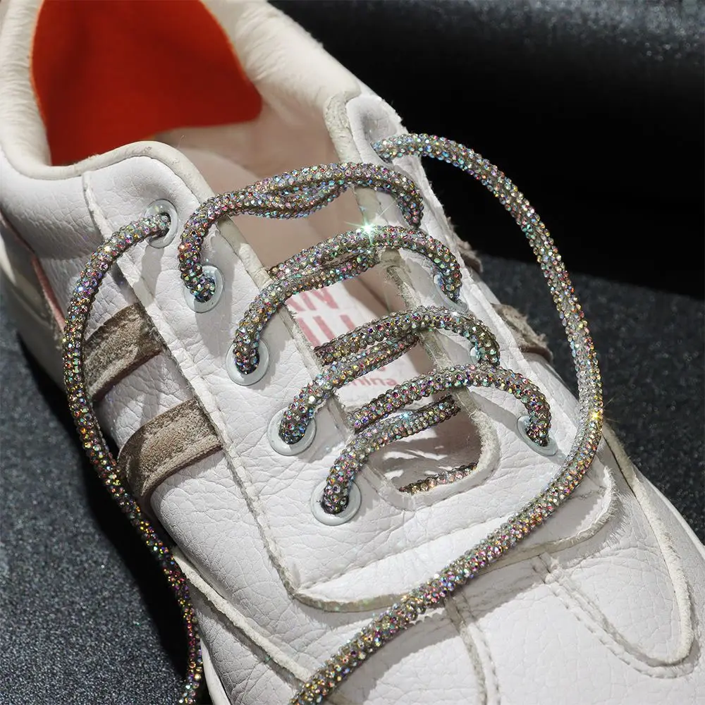 1 pieza DIY correa de trenzado cruzado cordón de diamantes de imitación cordones de zapatos cordones de zapatillas cordones cuerdas brillantes - imagen 4