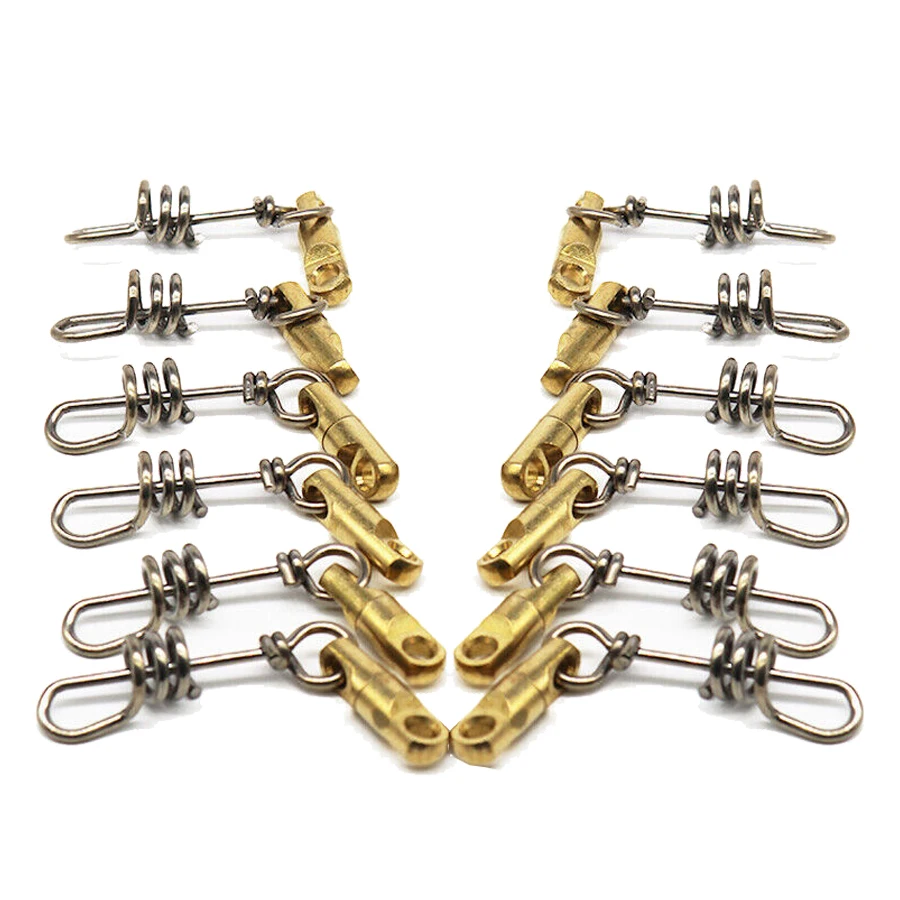 Sacacorchos de pesca giratorios, 12 Uds., conector de juego grande de liberación rápida de alta resistencia, dragado para agua dulce y salada