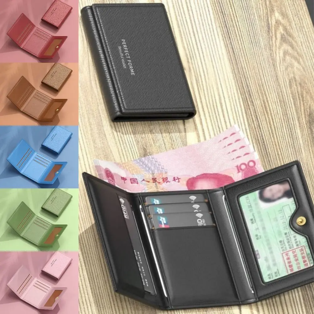 Cartera de cuero para hombre tarjetero gran capacidad color sólido - imagen 5