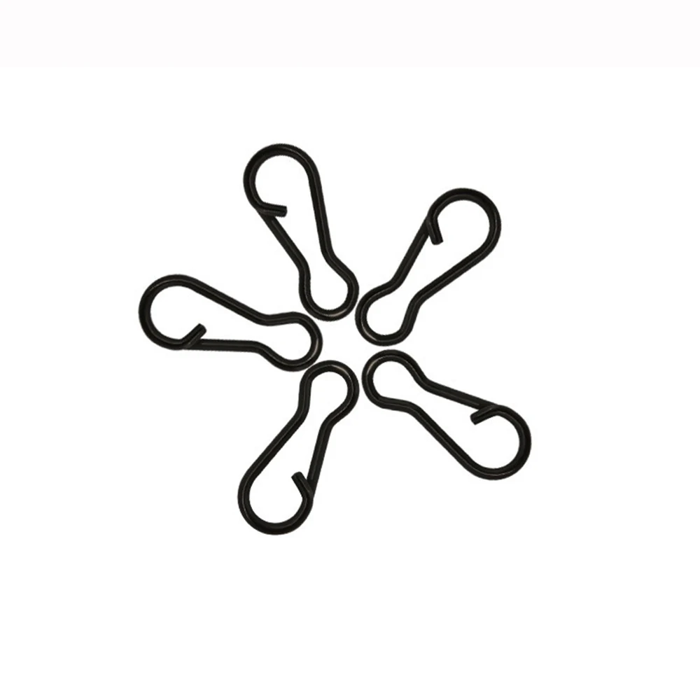 50 unids/pack Pesca Snap Clip de Pin de acero inoxidable negro mate depósito europeo accesorios de grupo de Pesca de carpa aparejos herramienta Pesca - imagen 3