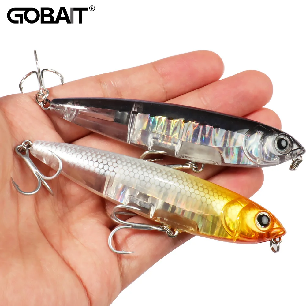 GOBAIT-cebo tipo lápiz flotante, 17,5g, 10cm, Topwater, caminar al perro, señuelo de Pesca, anzuelo Swimbait 3D, Popper, Pesca, sonajero de pececillo, Cranbait - imagen 5