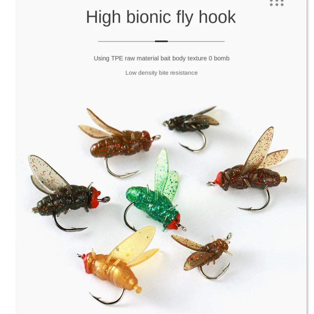 Ganchos de moscas de alta calidad con material TPE duradero para necesidades de pesca versátiles