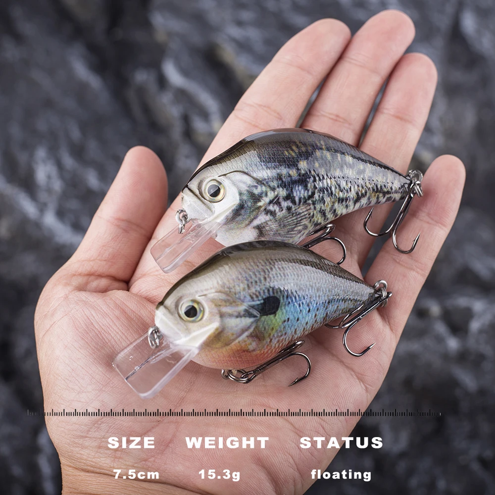 CCLTBA Señuelos de Pesca Crankbait 7,5 cm 15,3g cebos duros oscilantes flotantes punta cuadrada labio manivela cebo señuelo aparejos de pesca artificiales - imagen 2