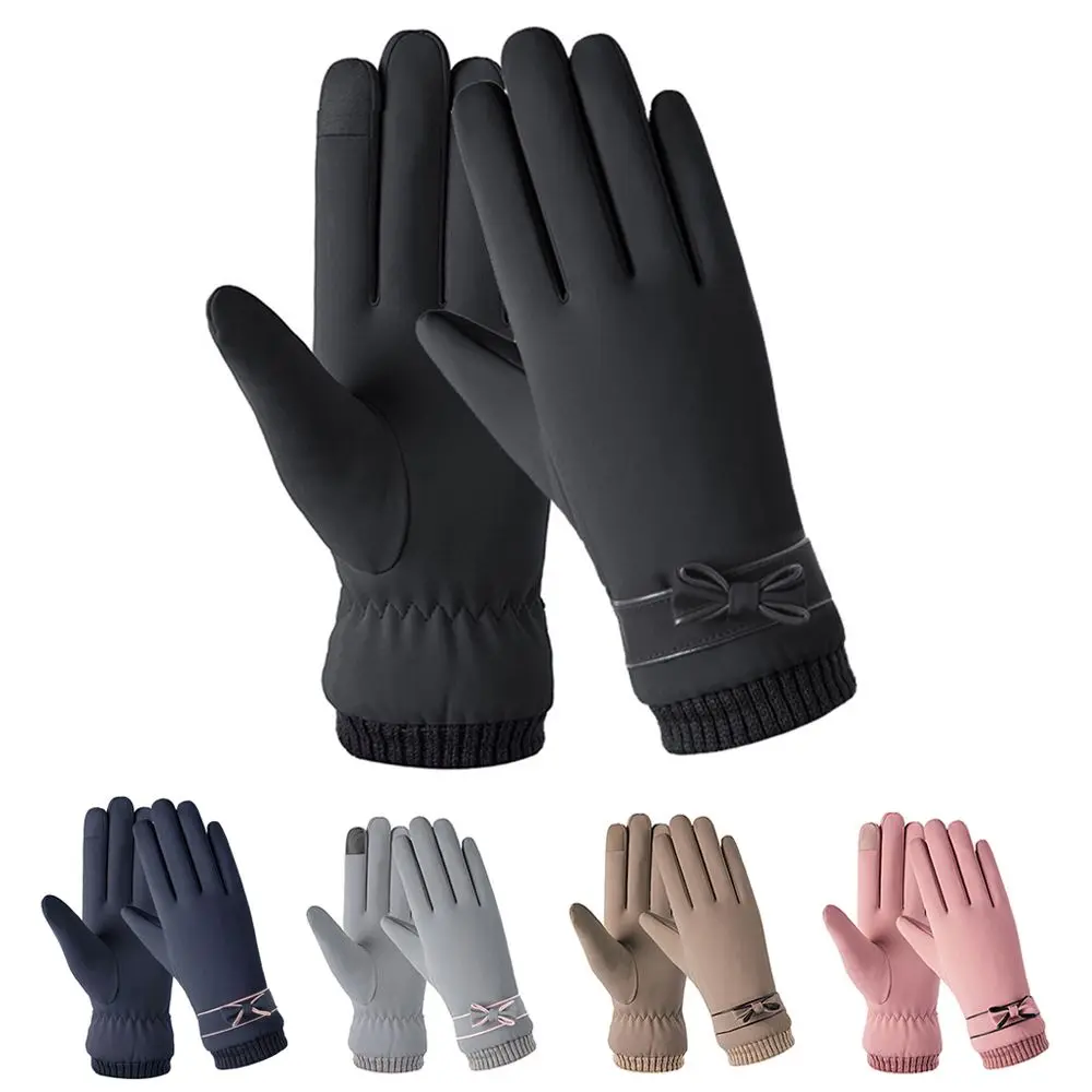 Guantes de mujer con pantalla táctil cálidos y agradables para la piel, impermeables, a prueba de viento, para invierno - imagen 3