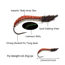 Wifreo Señuelo artificial larva luminosa epoxi para trucha y pez sol