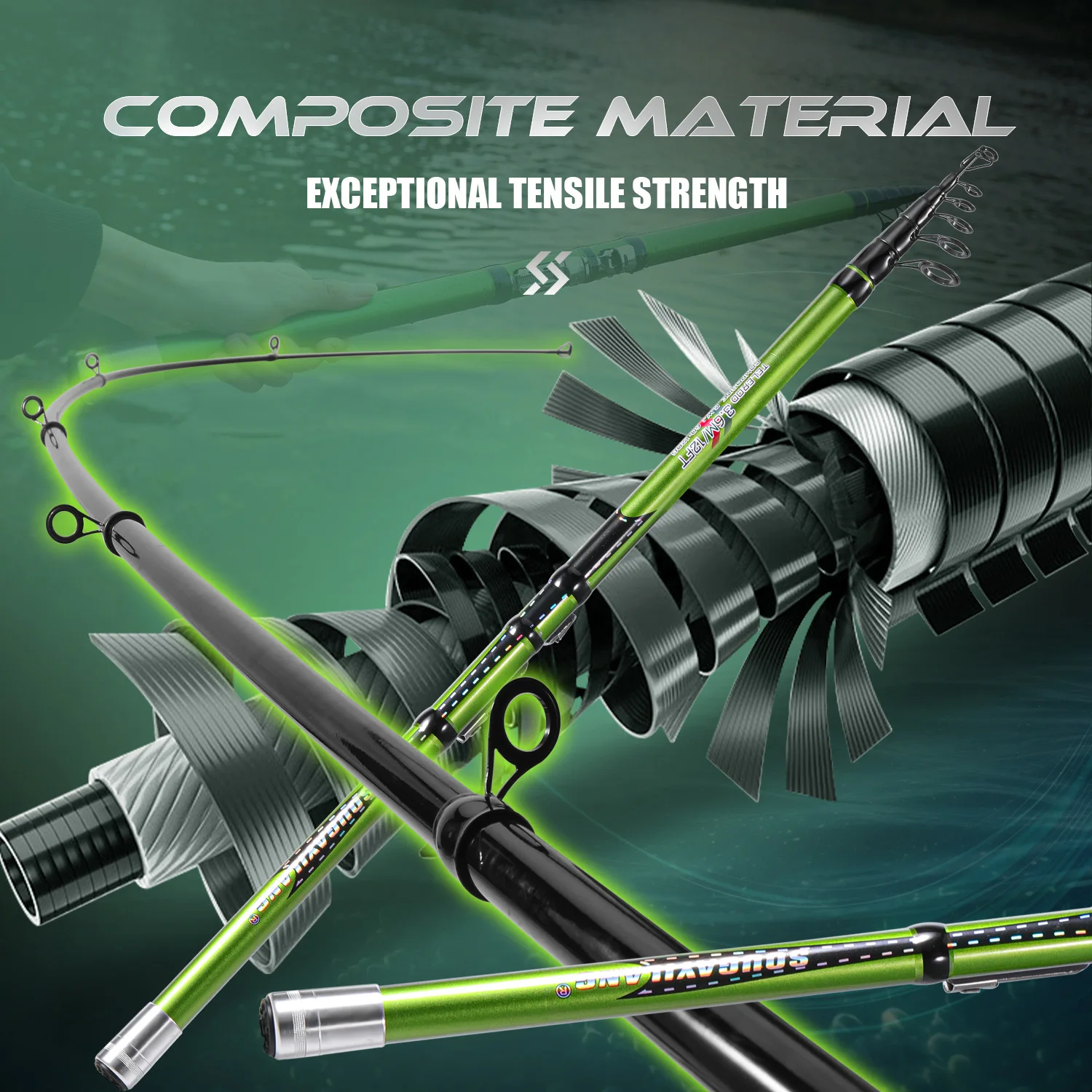 Sougayilang Rock Fishing Rod Small FRP Soft Tail 3.6/3.9/4.2m Spinning Fishing Pole Telescopic Short Joint Long Range - imagen 3