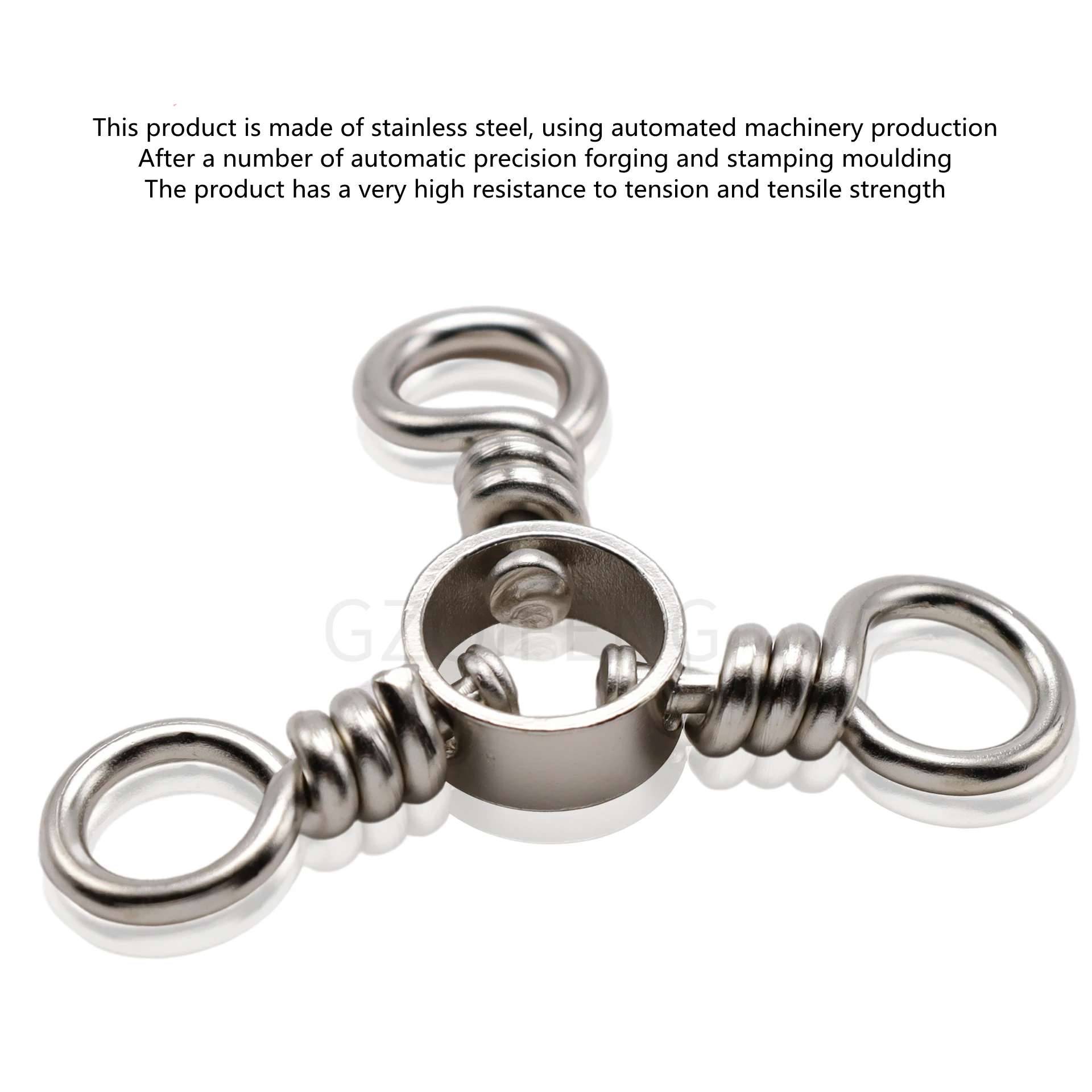 ZYZ-conector de pesca de mar de acero inoxidable, giratorios de 3 vías, anillo sólido Triple, accesorios de pesca, aparejos de aparejo giratorio de 3 vías - imagen 5