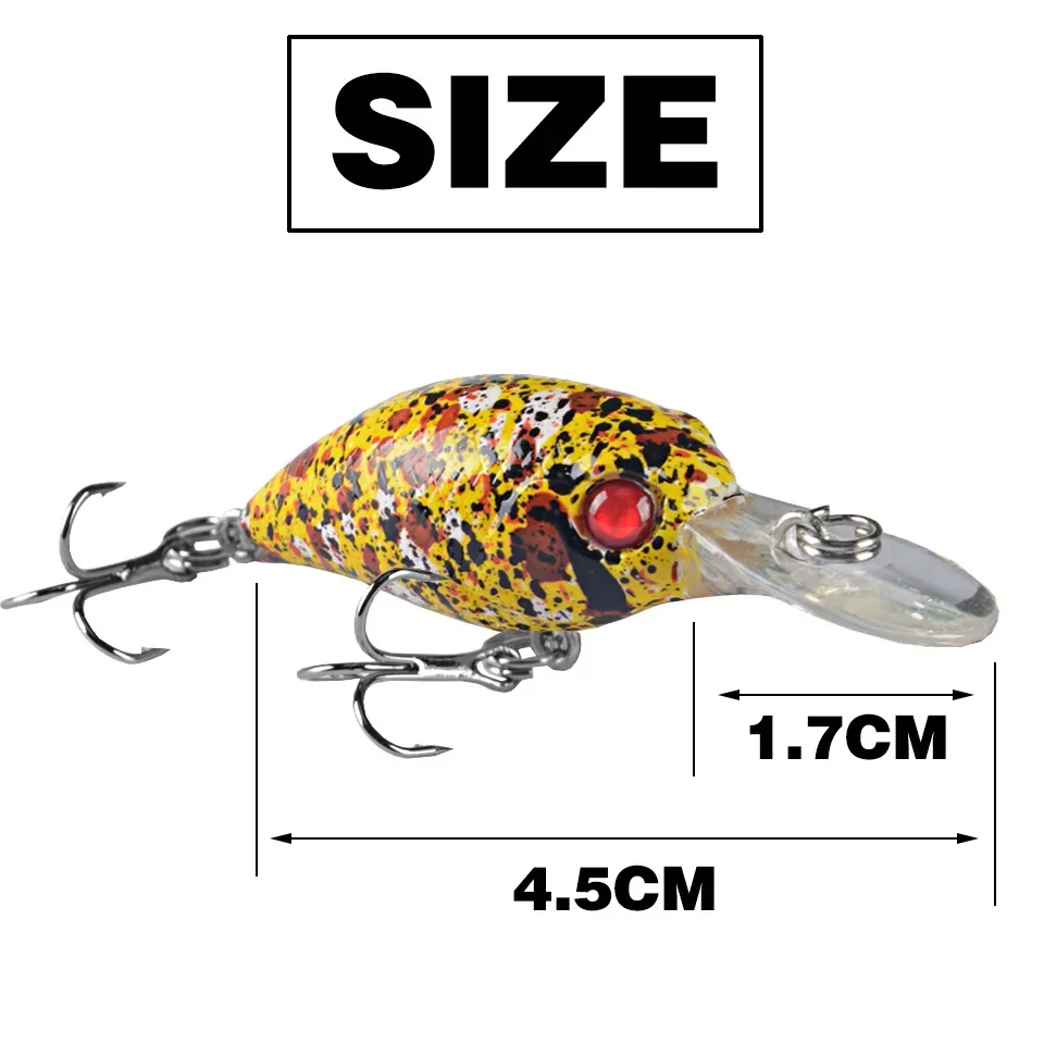 Señuelo de Pesca piezas Crankbait, 4,5 cm, 3g, manivela Wobbler Isca Artificial, Lucio, duro, aparejos de Pesca japoneses - imagen 3