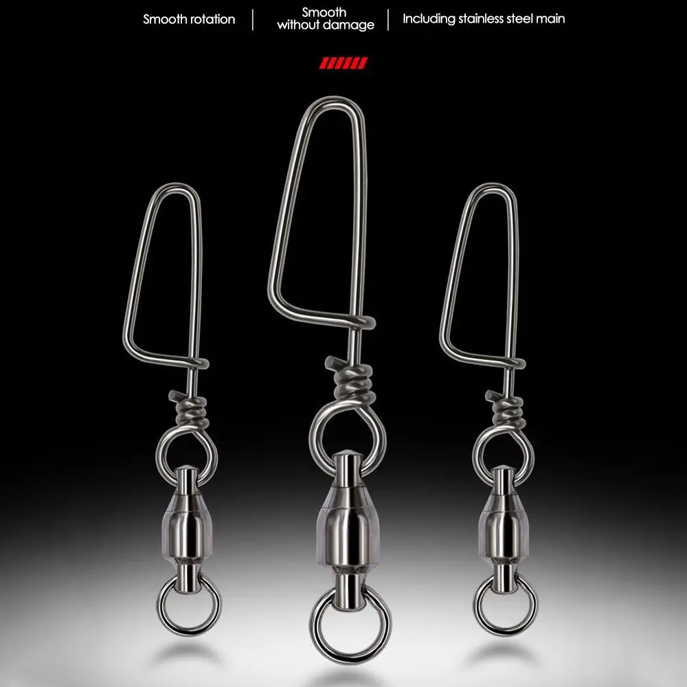 Tamaño 1 # a 8 #, Conector de pesca giratorio de bolas de alta resistencia de acero inoxidable duradero con barril de rodamiento de Pin - imagen 4