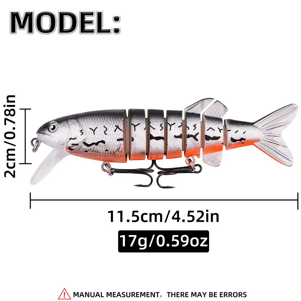 Jerkbait hundible multiarticulado con cola en T para trucha - imagen 5