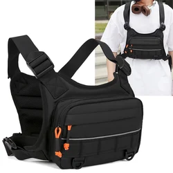 Chaleco táctico de escalada, bolsa ligera para deportes al aire libre, pesca, correr, ciclismo, caza, paquete de pecho, chaleco frontal para motocicleta, mochila