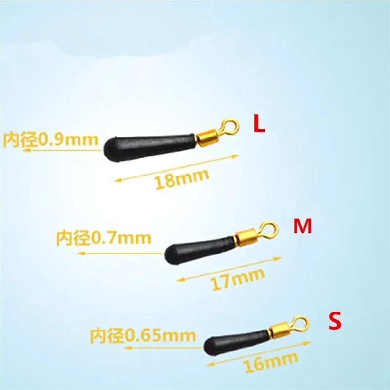 10//20/30 unids/lote bloque de equipo de pesca flotadores de pesca de deriva de rotación Bobber cobre + equipo de herramientas de pesca de goma - imagen 4