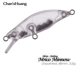 Chan'sHuang 30 Uds cebo en blanco sin pintar 4,8 cm 3,8g Mirco hundimiento Minnow DIY señuelo de pesca Artificial