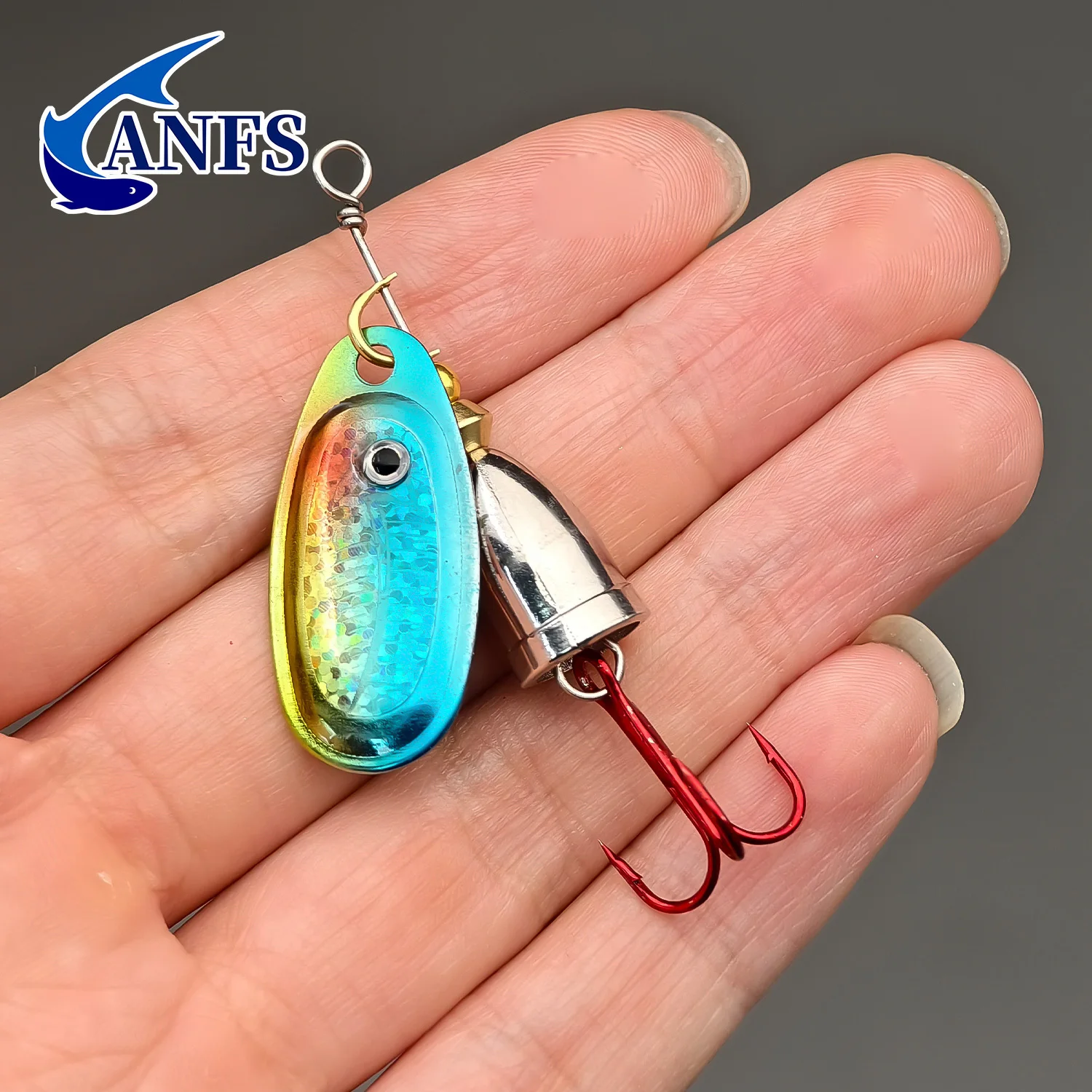 ANFS Cucharas giratorias de cobre para pesca — estuche incluido