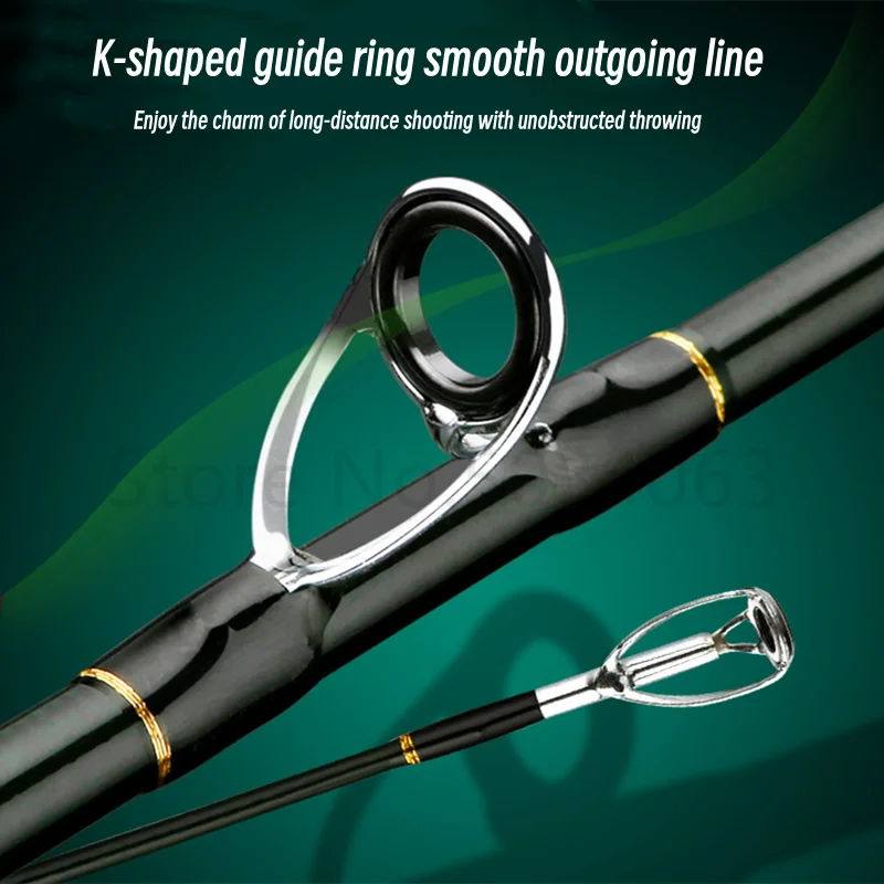 Caña de pescar profesional giratoria, 4-5 secciones, 1,8 m/2,1 m, punta sólida, caña de pescar ligera de fibra de carbono, aparejos de pesca - imagen 5
