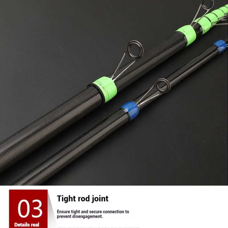 Nuevo tipo de caña de pescar flotante deslizante de carbono, caña de Surf ultraligera de 4M, 5M y 6M, caña giratoria telescópica, punta sensible - imagen 3