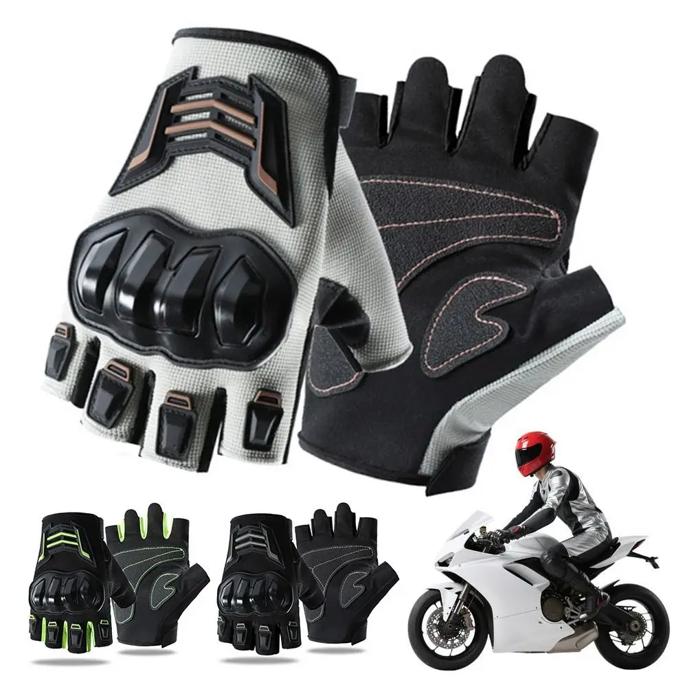 1 par de guantes de media motocicleta, guantes de ciclismo transpirables anticaída, guantes de conducción antideslizantes resistentes al desgaste para hombres y mujeres - imagen 2