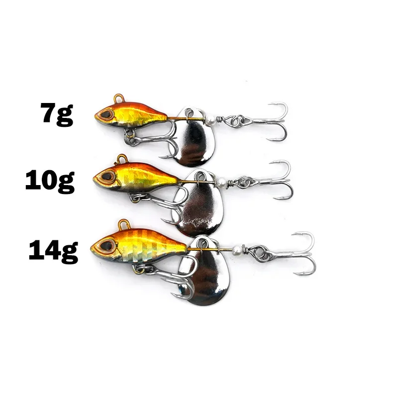 OUTKIT tiro largo cola giratoria VIB vibración cebo Spinner cuchara Señuelos de Pesca plantillas Tractor Pesca cebos duros aparejos Pesca - imagen 3