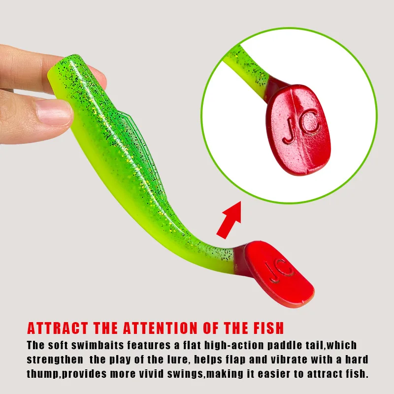 5 uds 12cm 13,5g Swimbait de cola en T cebo de gusano suave de silicona señuelo Artificial Wobbler para aparejos de pesca de mar o agua dulce - imagen 5