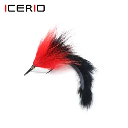 ICERIO 2 uds Tarpon Bunny Fly Baitfish Streamer mosca Marbaou Hackle Zonker Streamer Pike almizclado lubina trucha Señuelos de pesca de agua salada