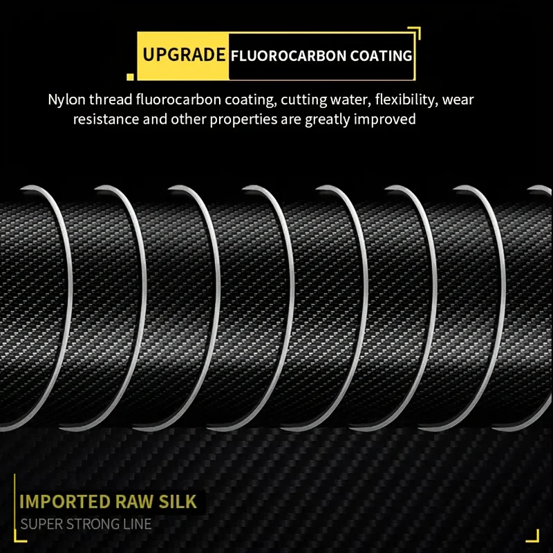Líneas de pesca recubiertas de fluorocarbono de alta calidad, 120M de largo, con tamaños de 0,20 - 0,60mm, 7,15-45LB, fibra de carbono que se hunde, 1 ud. - imagen 3