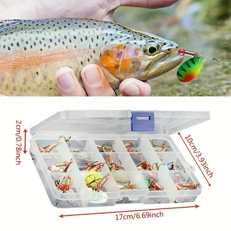 30/10 unids/lote señuelos giratorios cuchara juego de pesca Kit cebo Artificial Spinner agua dulce equipo de agua salada accesorios de pesca - imagen 5