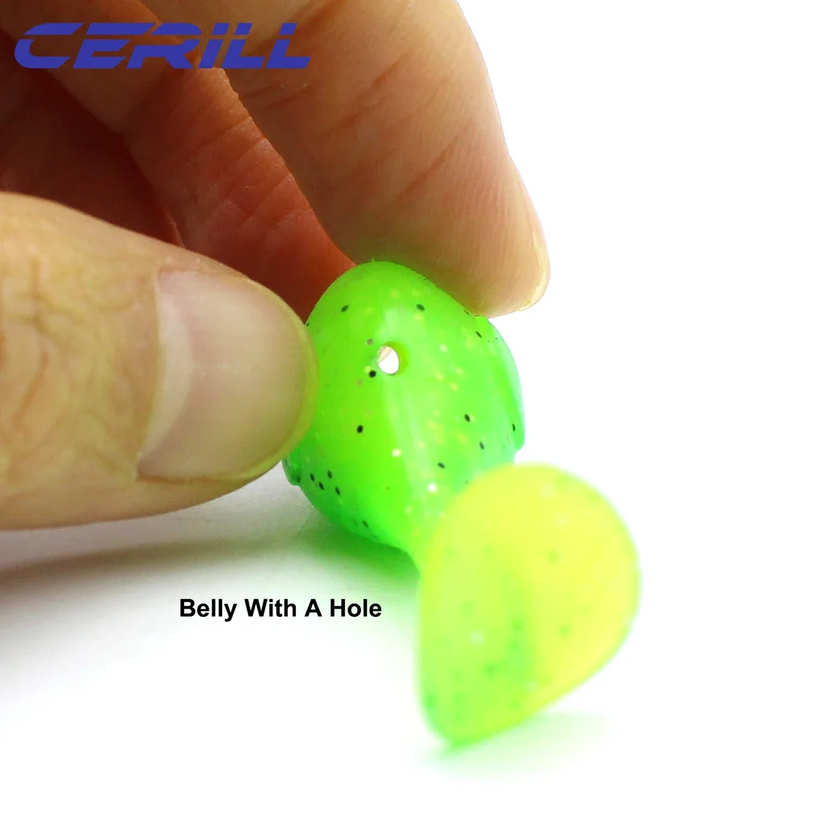 Cerill 5 uds 45mm 3g cabeza grande ojos 3D cola de paleta simulación suave señuelo de pesca doble Color Artificial Jigging silicona Swimbait - imagen 4