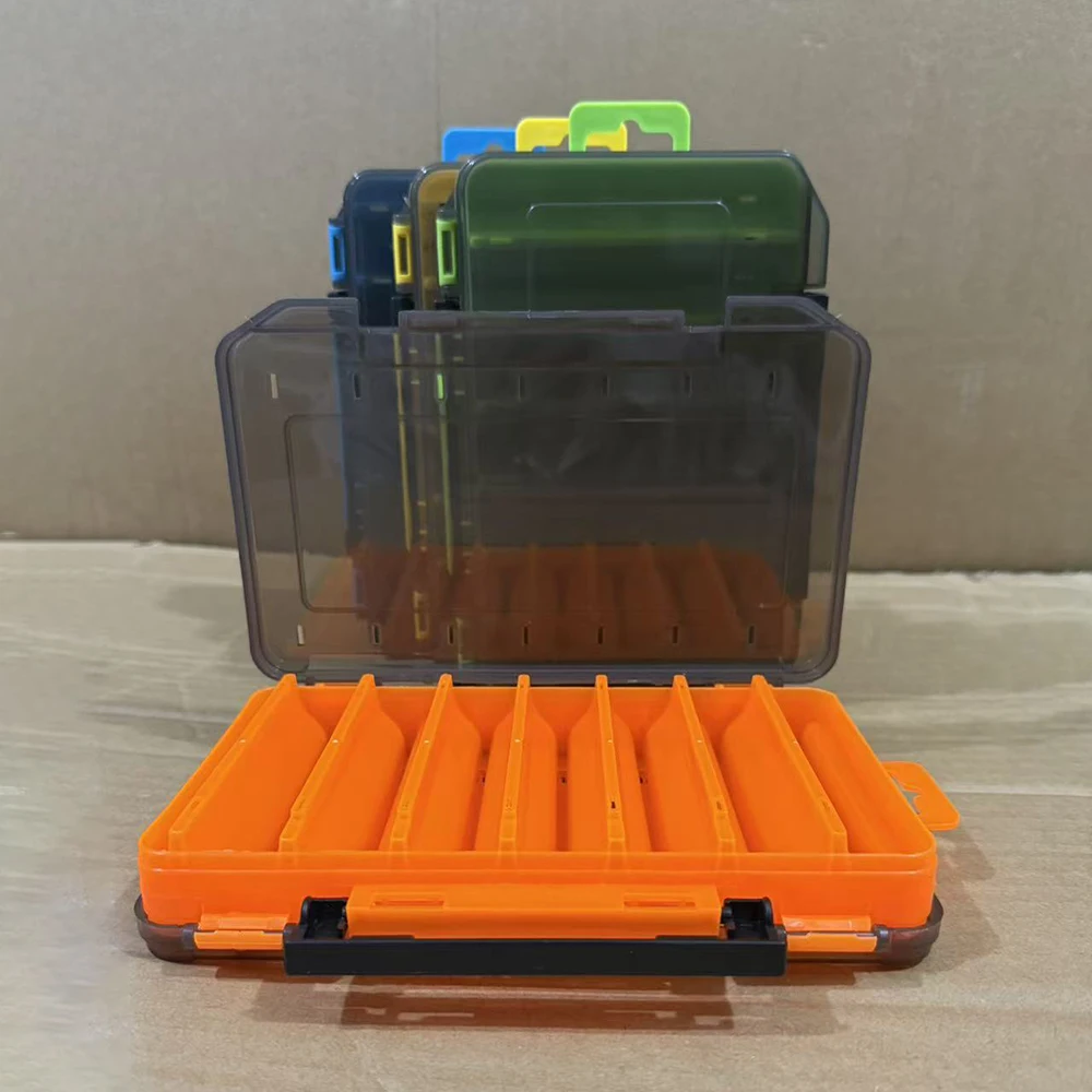 Paquete de 2 cajas de almacenamiento de aparejos de pesca de doble cara, organizador duradero de cebo y anzuelos ABS/PP para accesorios de pesca - imagen 4