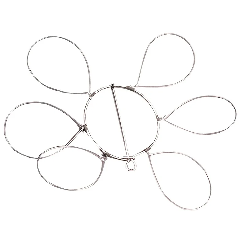 Mangas de cangrejo de acero inoxidable, herramientas de 6 anillos con hebillas, anillos de cangrejo de mar, hebillas de alambre gruesas, ganchos de cangrejo peludos, 1 unidad - imagen 5