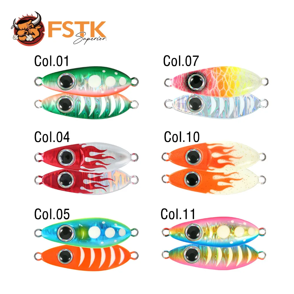 FSTK nuevo plantilla de Metal fundido plantilla de paso lento 3040 60G Shore Casting Jigging cuchara plantilla de agua salada cebo Artificial atún aparejos de agua salada - imagen 3