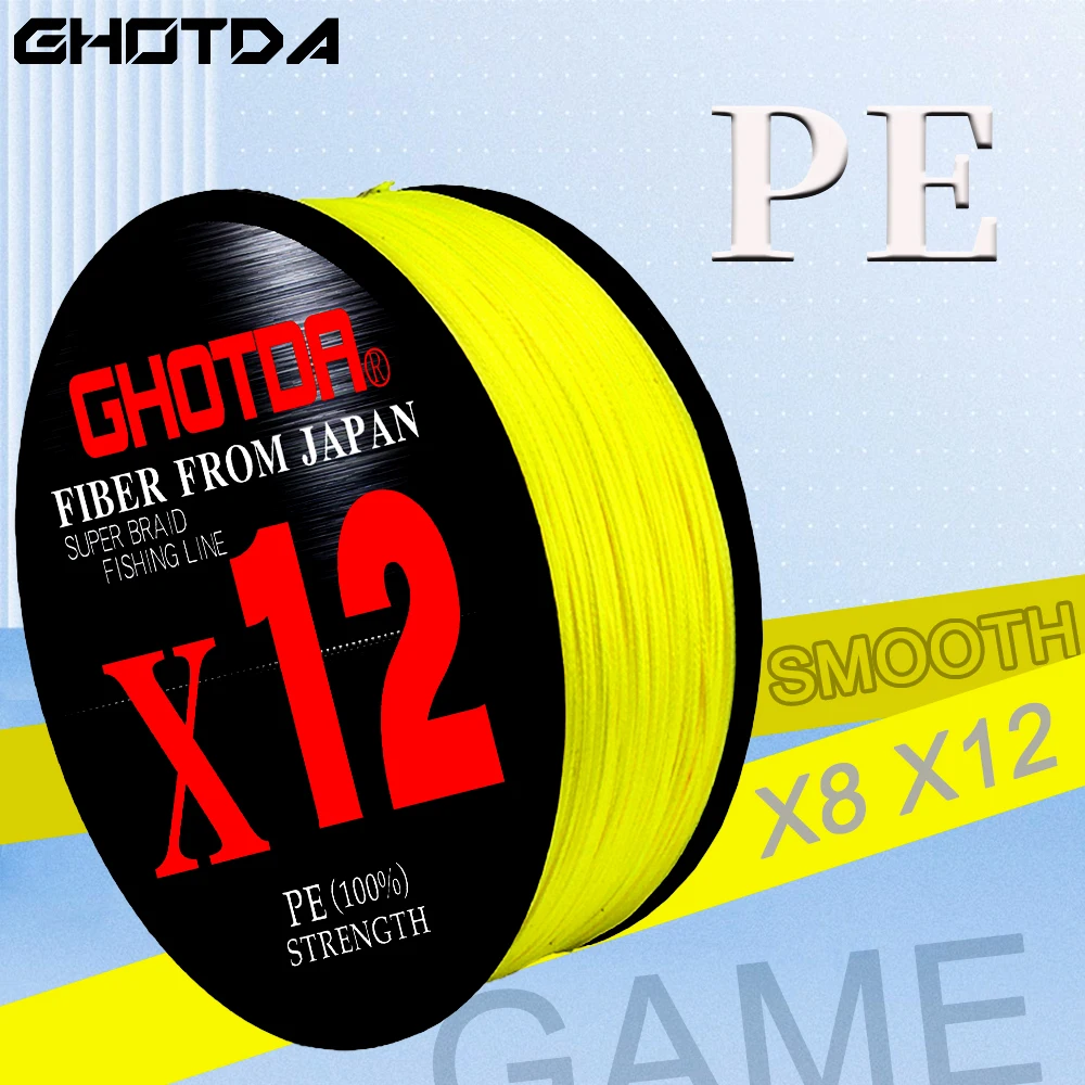 GHOTDA X8 X12 PE hilo de pescar trenzado carpa marina multifilamento mosca alambre suave señuelo fundición agua salada 100M 13LB-92LB 0,128-0,4mm - imagen 2